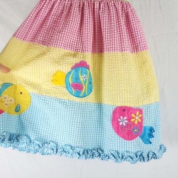 Vintage Rainbow Gingham Fish Dress - Picture 4 of 10